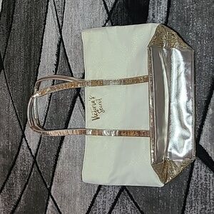 VICTORIA SECRET 2017 SEQUINS SHIMMER CANVAS LOGO SHOULDER TOTE BAG